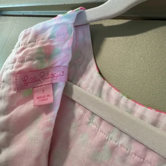 LILY PULITZER Girls Floral Vibrant Printed Shift Dress Size 7 - Picture 7 of 7